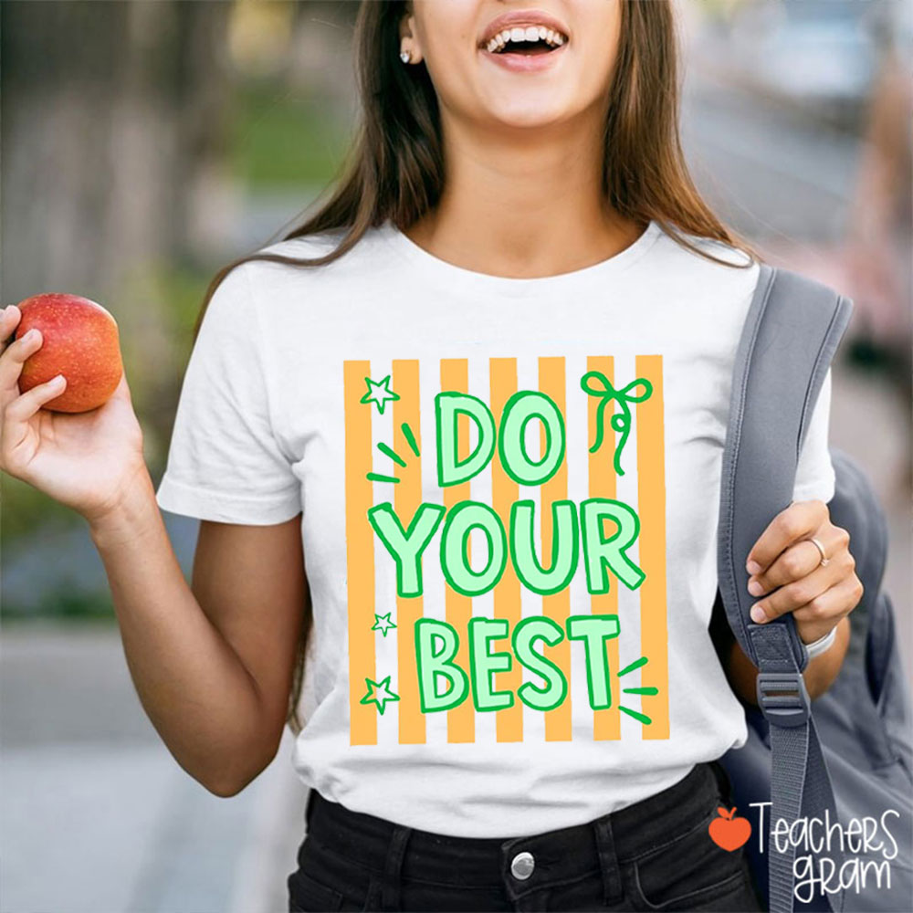 Personlized Text Bright Color Motivational Words Teacher T-Shirt