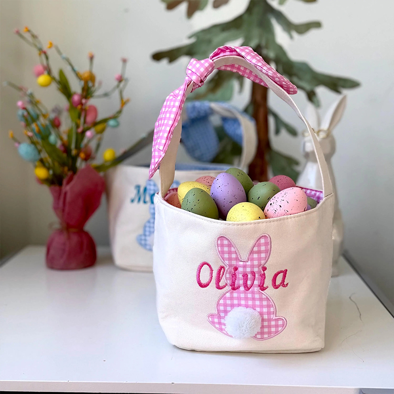 Personalized Embroidered Easter Toddler Egg Hunt Bucket