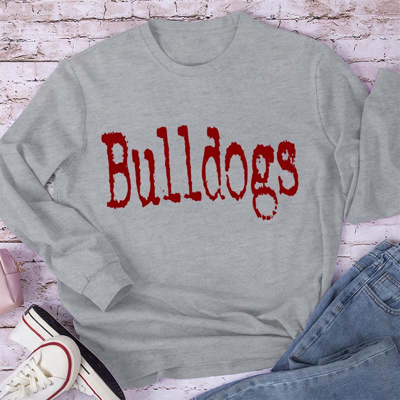 Personalized Mascot Printer Fonts Game Day Teacher Long Sleeve T-Shirt