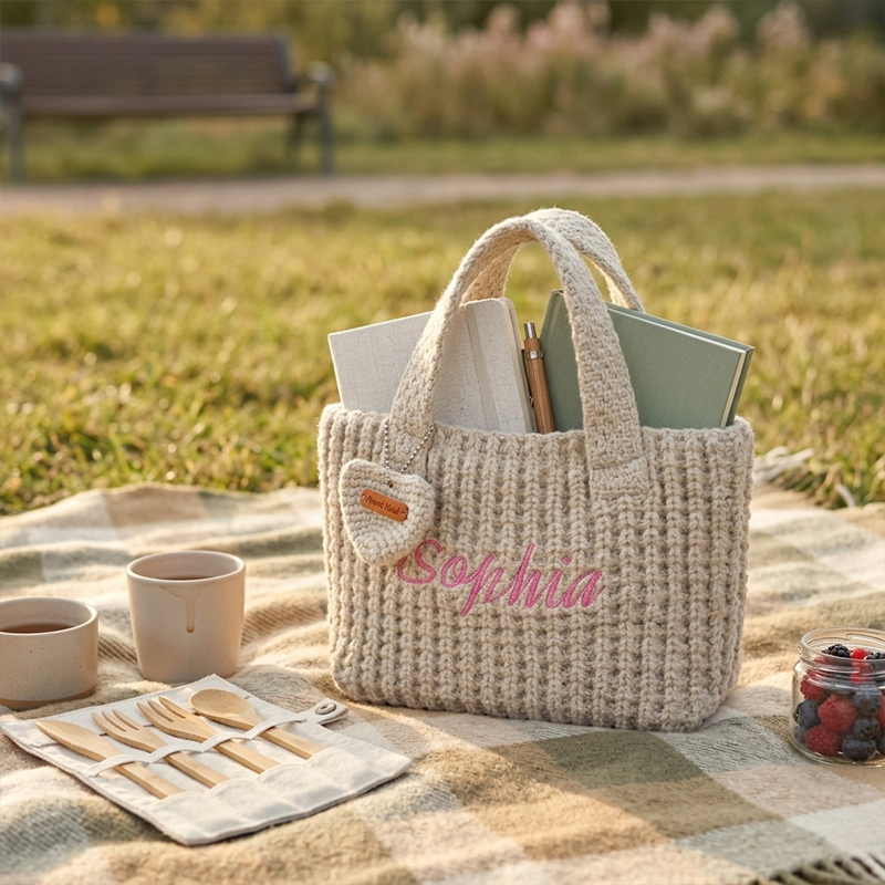 Personalized Name Woven Handbag
