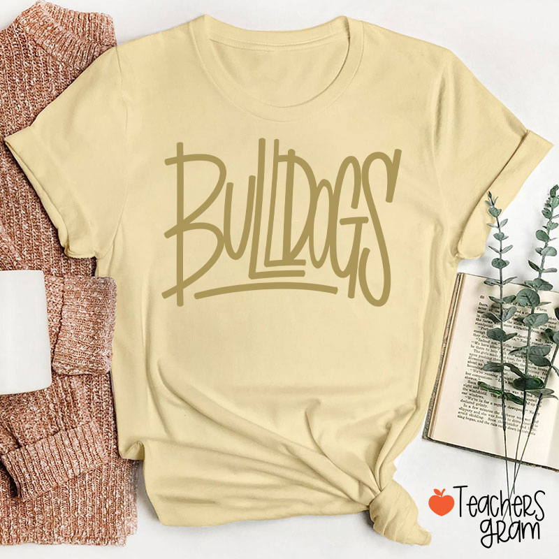 Personalized Mascot Simple Script Teacher T-Shirt