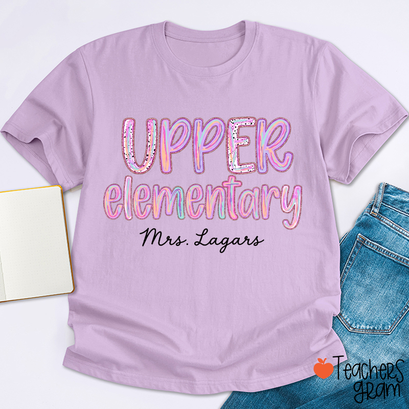 Personalized Grade Rainbow Doodle Name Teacher T-Shirt