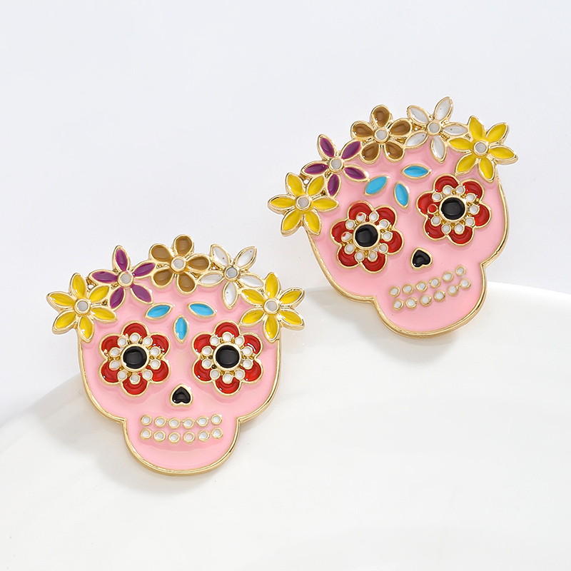 Día De Los Muertos Calaveras De Azúcar Teacher Metal Earrings