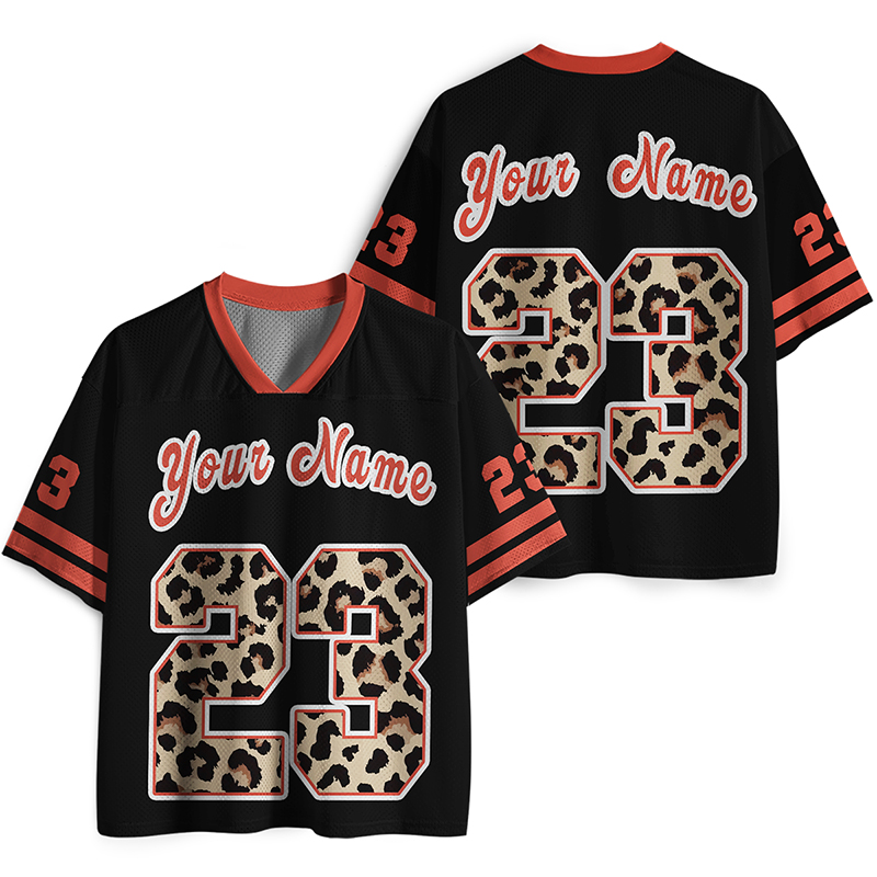 Personalized Name And Number Leopard Teacher Mesh Jersey