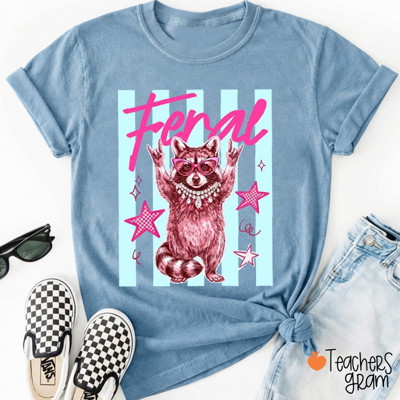 Personalized Striped Summer Anima Teacher T-Shirt