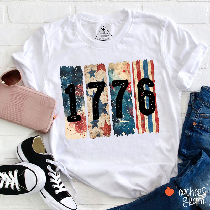 1776 Brushstroke Teacher T-Shirt