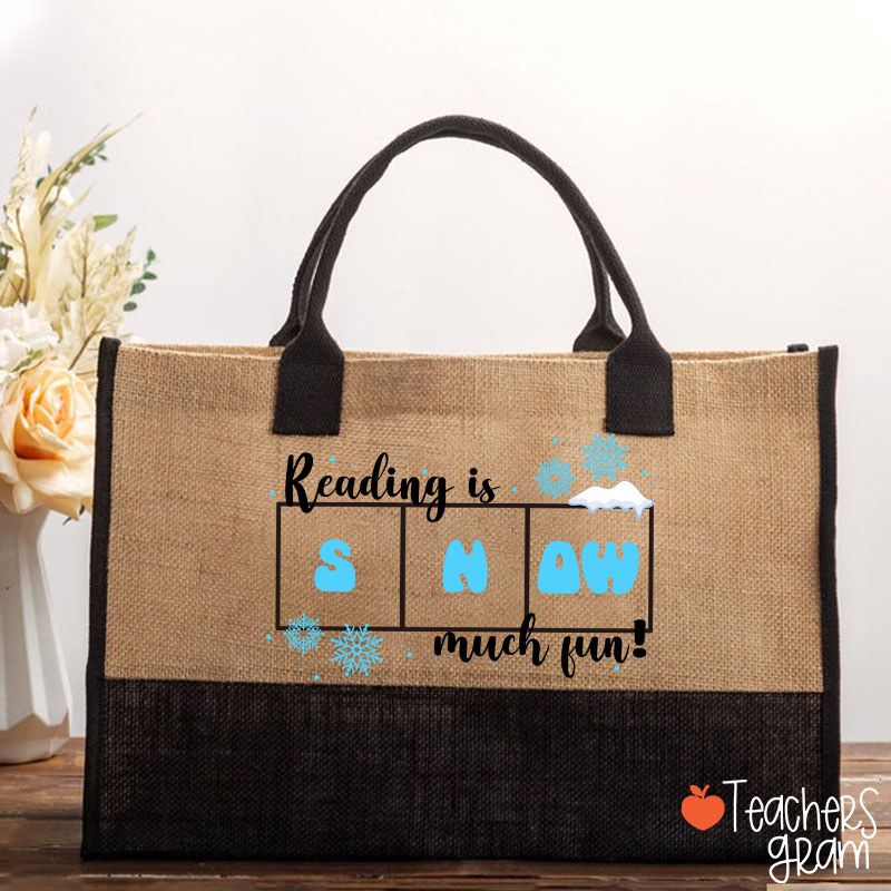 Reading Is Snow Much Fun Teacher Cotton Tote Bag