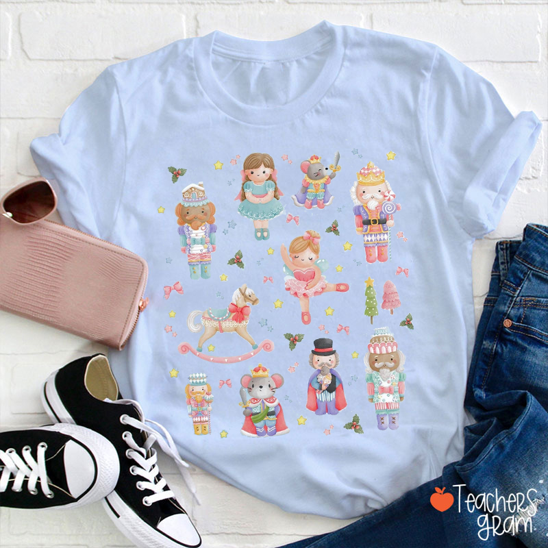 Colorful Christmas Nutcracker Teacher T-Shirt