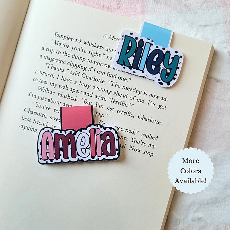 Personalized Name Dot Printed Teacher Magnetic Bookmark