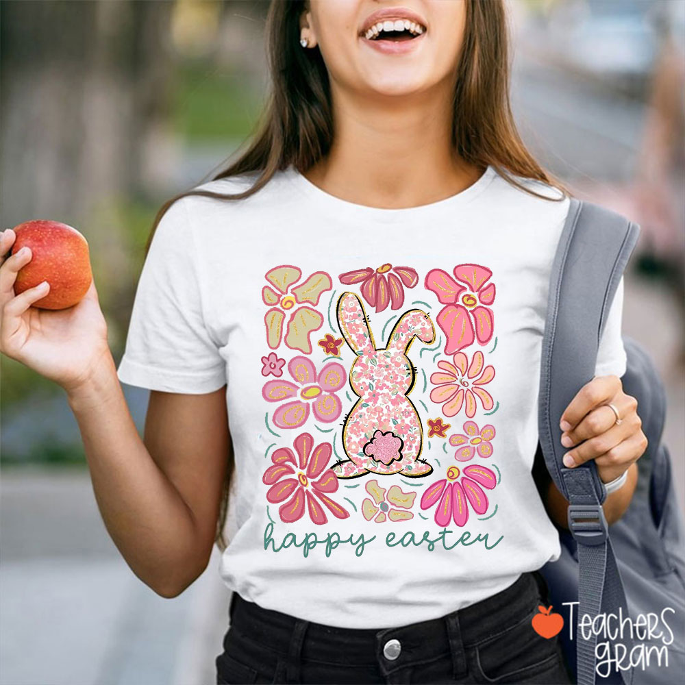 Happy Easter Cute Bunny Teacher T-Shirt