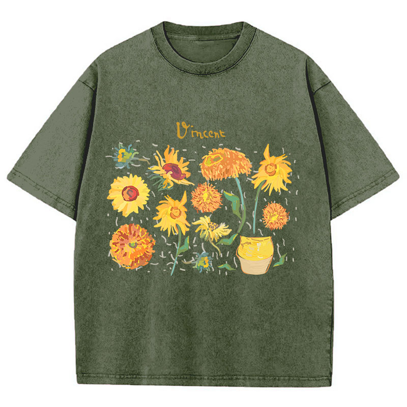 Vincent Sunflower Teacher Washed T-Shirt