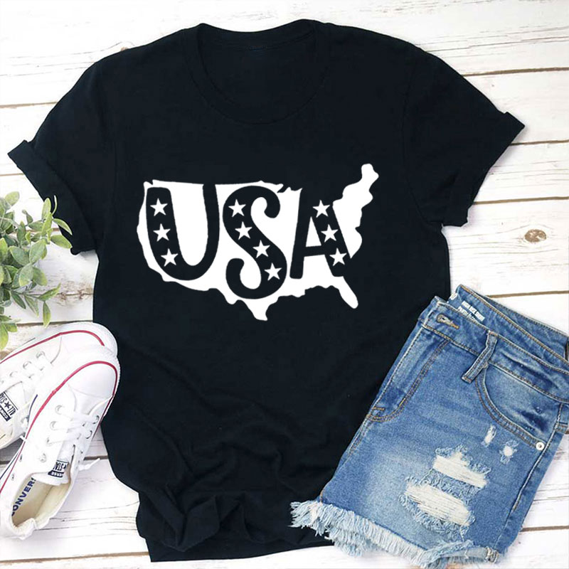 Funny American Flag Teacher T-Shirt