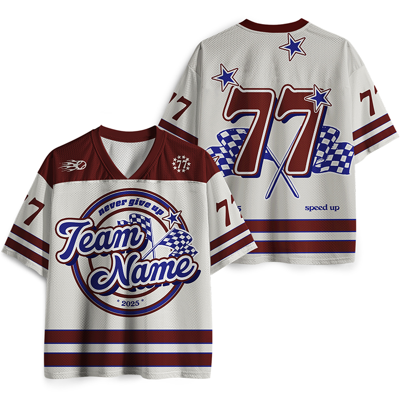Personalized Team Name And Number Never Give Up Teacher Mesh Jersey