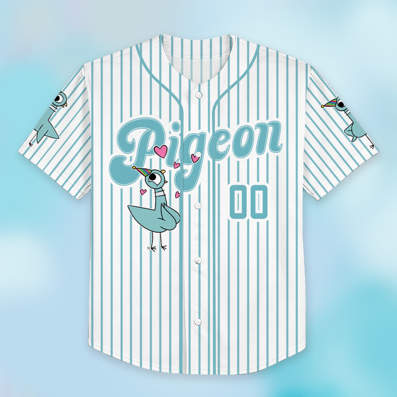 Personalized Pigeon Birthday Girl Or Boy Class Baseball Jersey