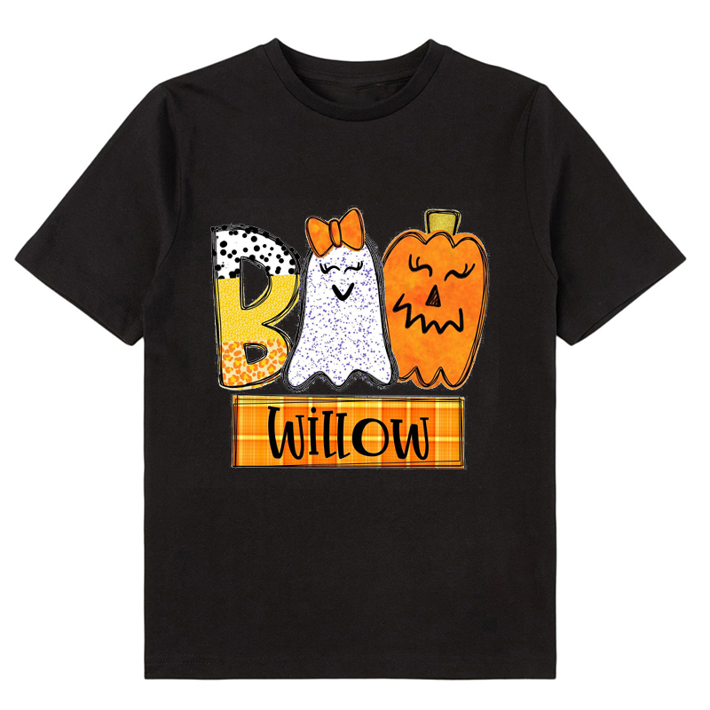 Personalized Name Boo Ghost Pumpkin Class T-Shirt