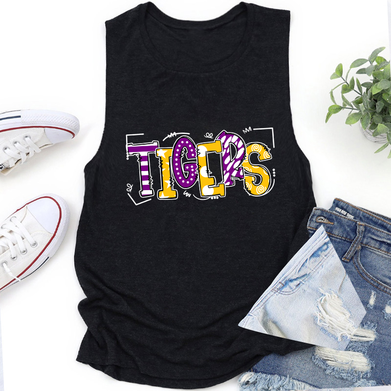 Personalized Mascot Cute Fonts Game Day Teacher Tank Top