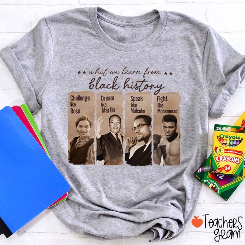 What We Learn From Black History Teacher T-Shirt