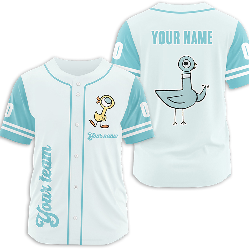 Personalized Name And Number Cute Pigeon Teacher Baseball Jersey