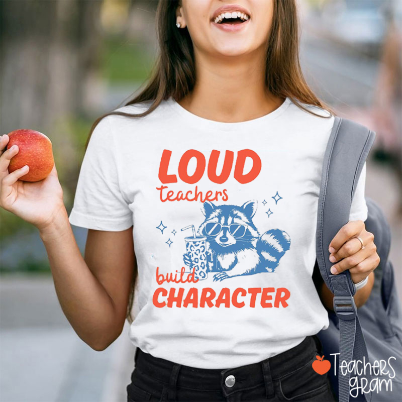 Personalized Text Retro Raccoon Teacher T-Shirt