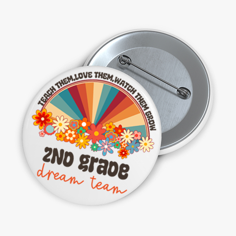 Personalized Teach Love Watch Them Grow Teacher  Pinback Button