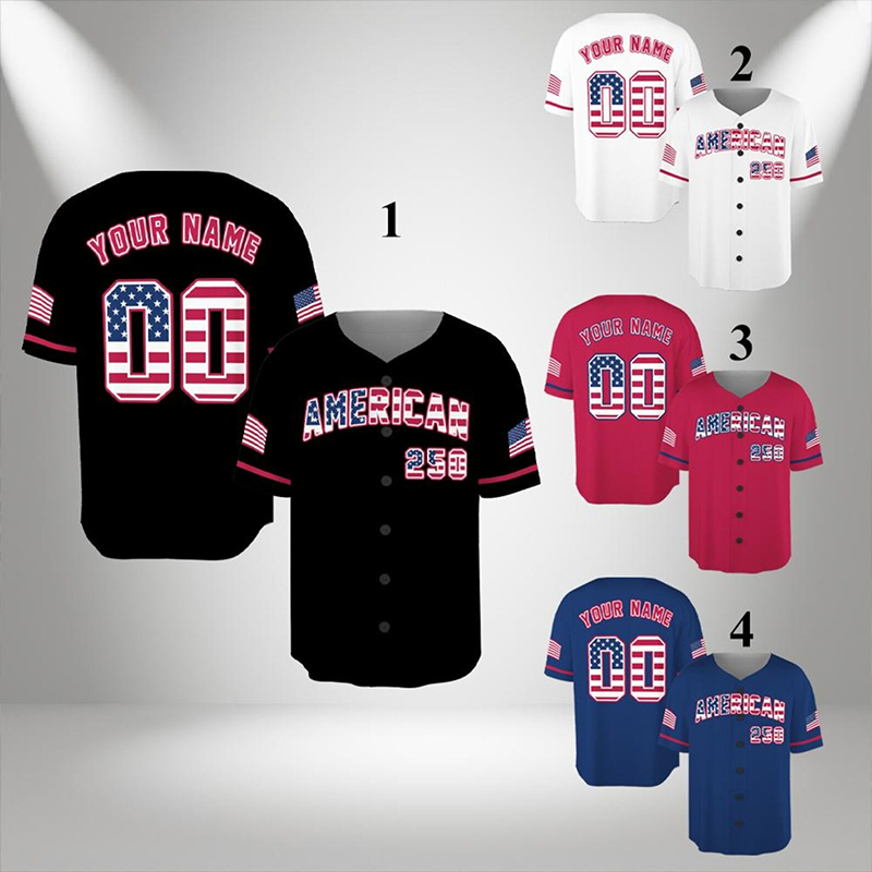 Personalized America 250th Anniversary Teacher Baseball Jersey