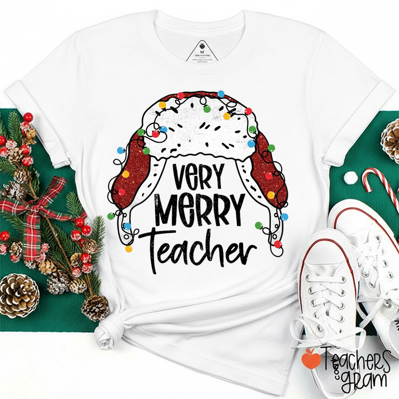 Holiday Very Merry Teacher T-Shirt
