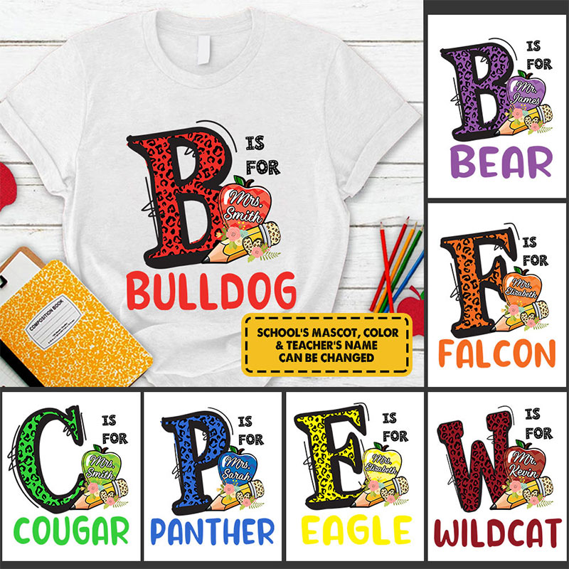 Personalized Letter Is For Mascot Teacher T-Shirt