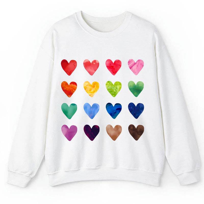 Colorful Love Combination Teacher Sweatshirt