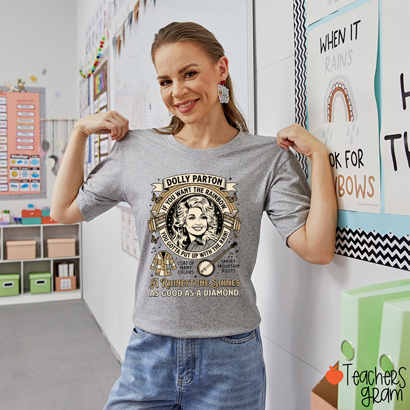 Vintage Retro Country Music Inspirational Quote Portrait Teacher T-Shirt