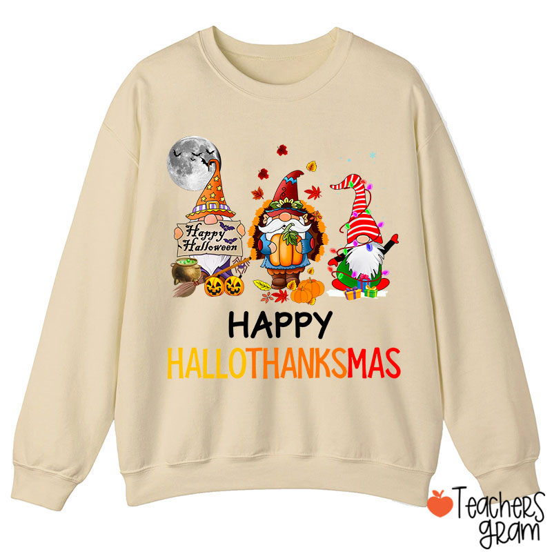 Happy Hallothanksmas Teacher Sweatshirt