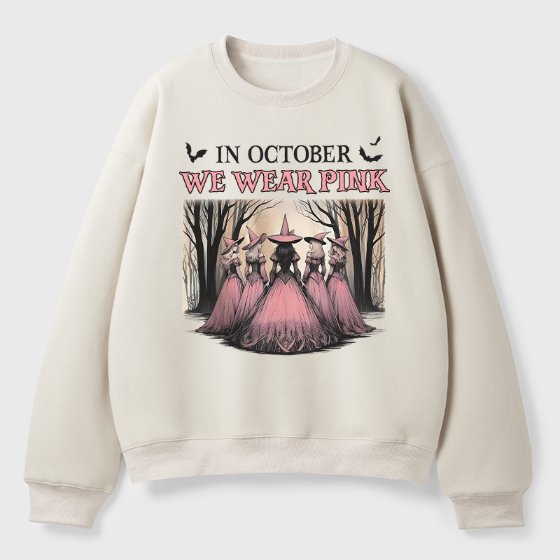 October Pink Witches Teacher Fleece Sweatshirt