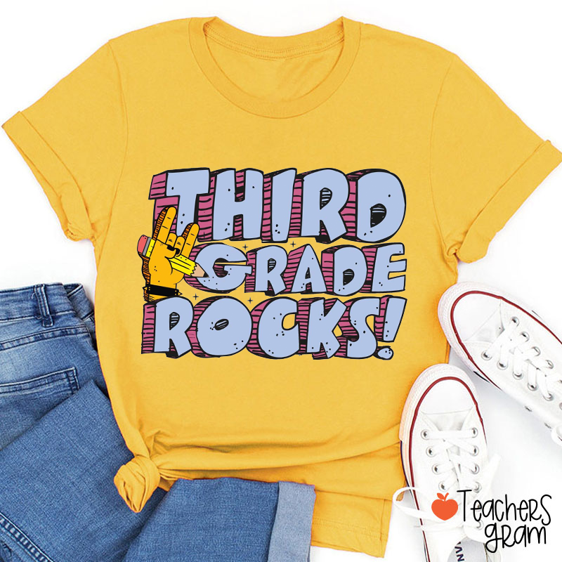 Personalized Grade Rocks Back To School Teacher T-Shirt