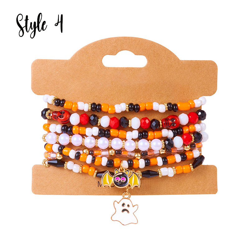 Halloween Pumpkin Ghost Teacher Metal Bracelet