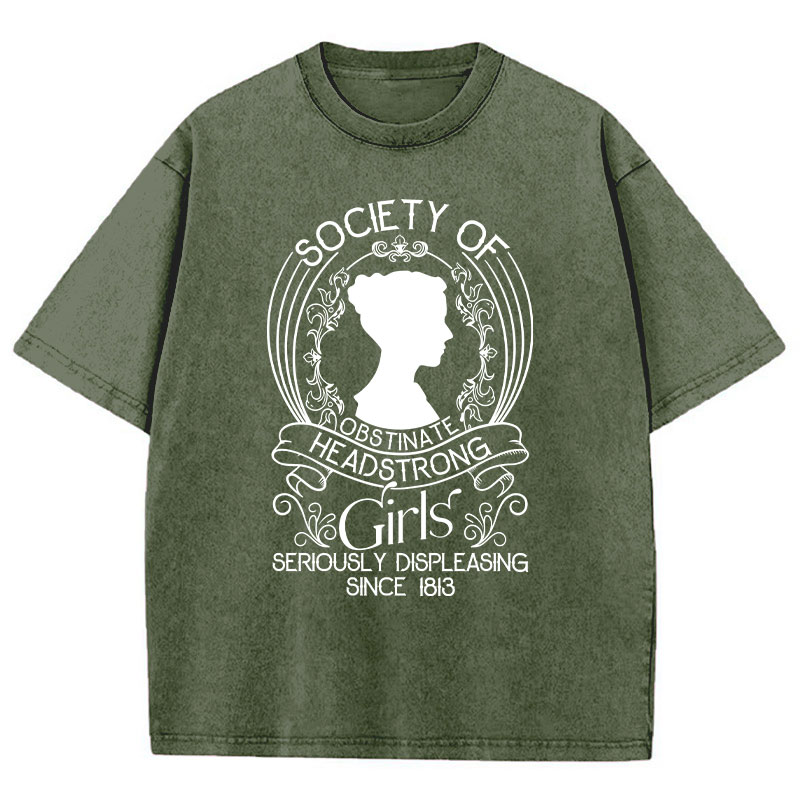 Society Of Obstinate Headstrong Girls Teacher Washed T-Shirt