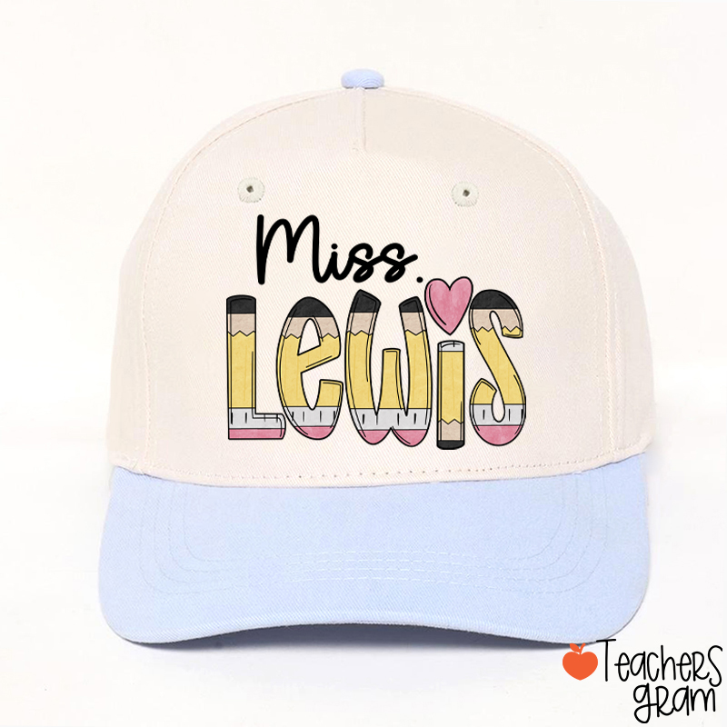 Personalized Pencil Name Teacher Baseball Cap