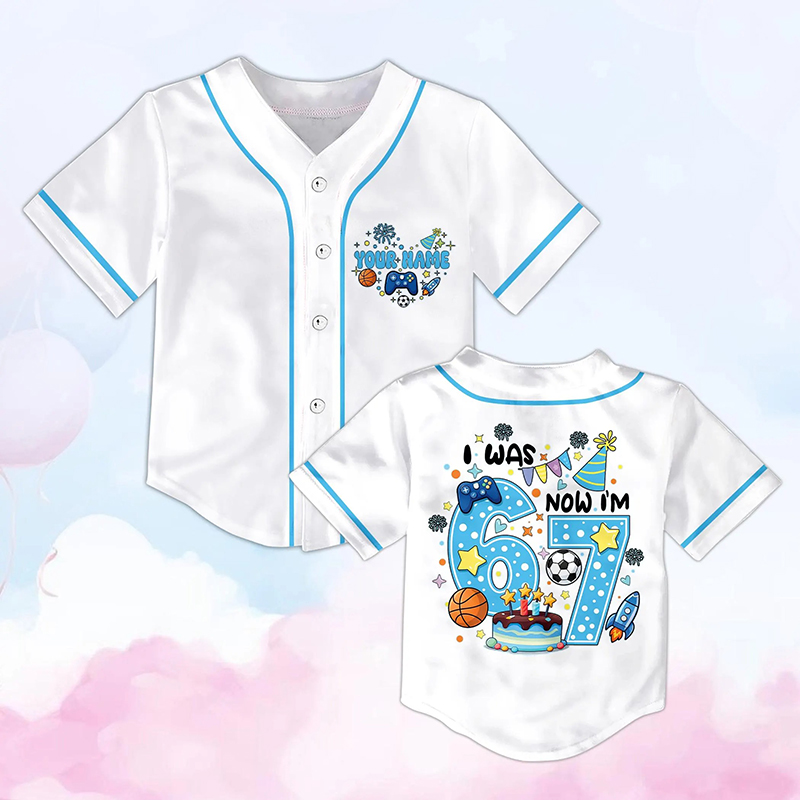Personalized I Was 6 Now I'm 7 Meme Class Baseball Jersey