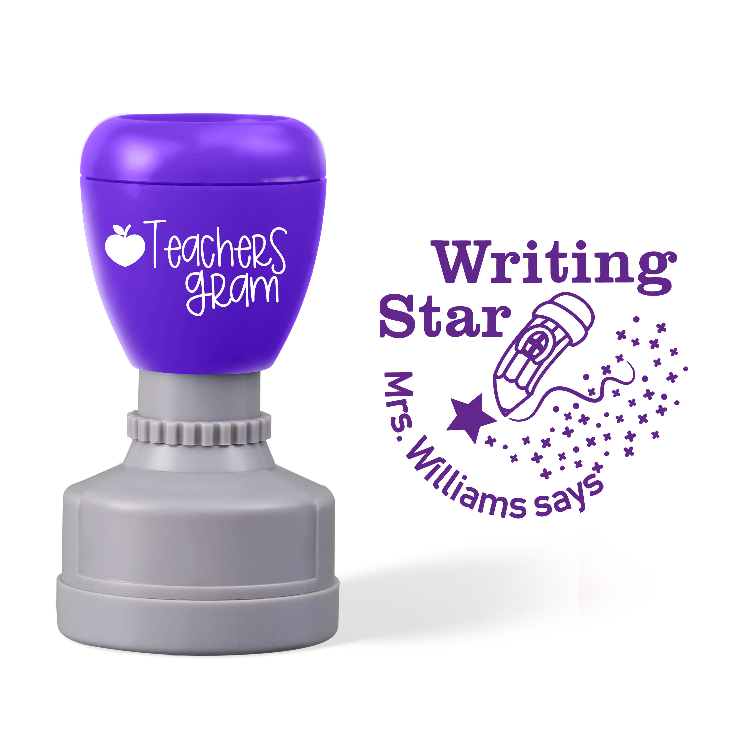 Personalized Name Writing Star Teacher Stamp