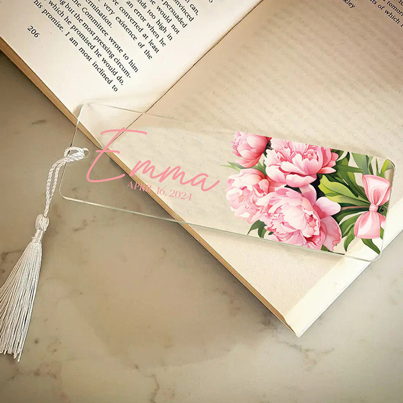 Personalized Birth Flower Bouquet Printed Teacher Bookmark