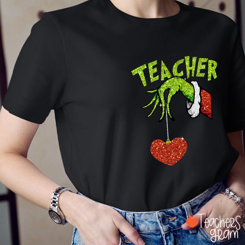 Personalized Text Hand Holding Teacher T-Shirt