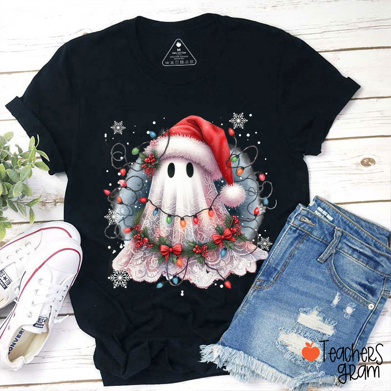 Lace Ghost Christmas Teacher T-Shirt