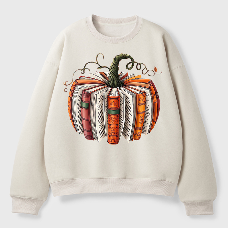 Pumpkin Book Teacher Fleece Sweatshirt