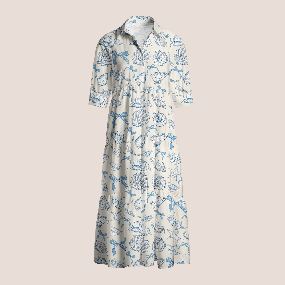 Coastal Seashell Teacher Shirtdress
