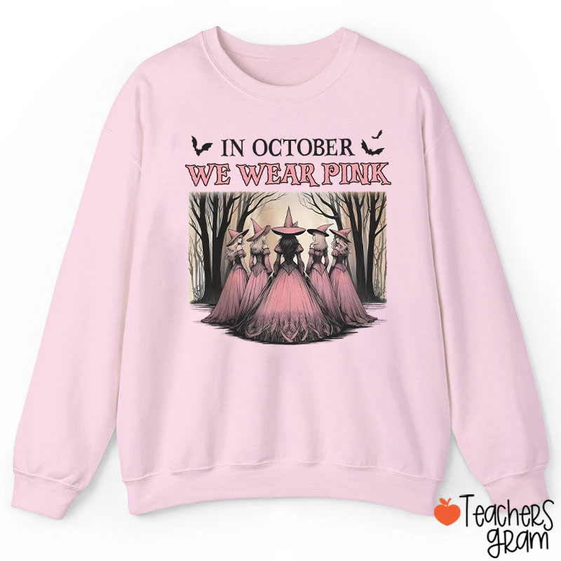 October Pink Witches Teacher Sweatshirt