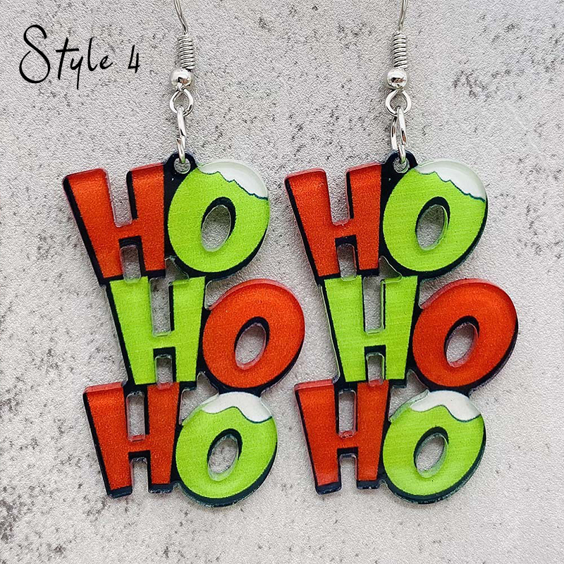 Mean Guy Ho Ho Ho Teacher Acrylic Earrings