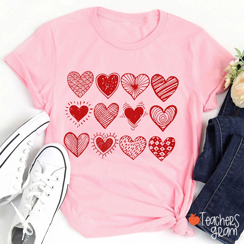 Love Design Stick Figure Teacher T-Shirt