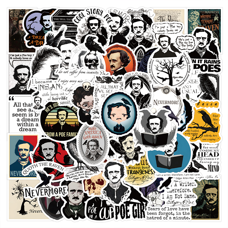 Edgar Allan Poe 60 PCS Stickers Pack