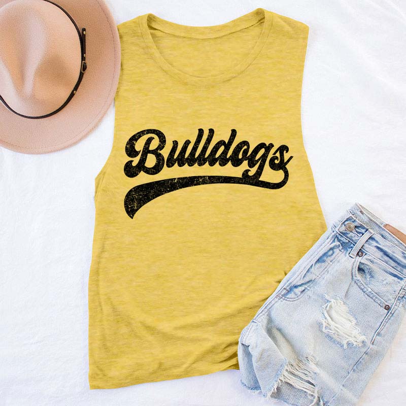 Personalized Mascot Washed And Distressed Print  Teacher Tank Top