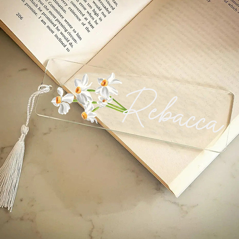 Personalized Birth Flower Teacher Bookmark
