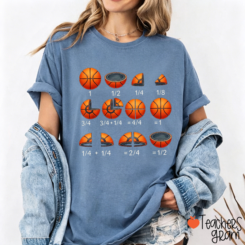 Funny Basketball Math Fractions Teacher T-Shirt