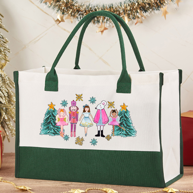 Nutcracker Christmas Tree Snowflake Teacher Cotton Tote Bag